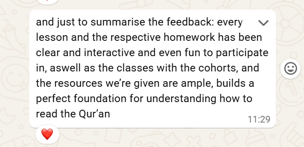 Student Testimonial Feedback